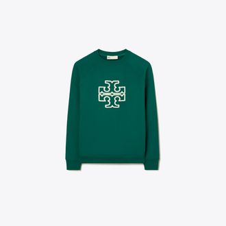 Tory Burch Womens Heavy French Terry Logo Crewneck, size XL