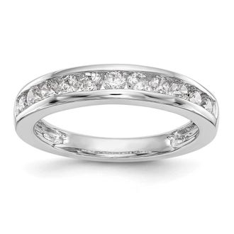 Diamond2Deal 14k White Gold Lab Grown Diamond Wedding Band Ring 0.7Ct Clarity- VS Color- G-H