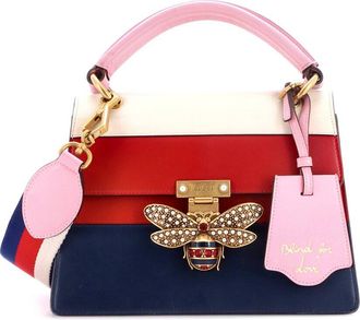 Gucci Red Colorblocked Leather Queen Margaret Top Handle Bag Small (Authentic Pre-Loved)