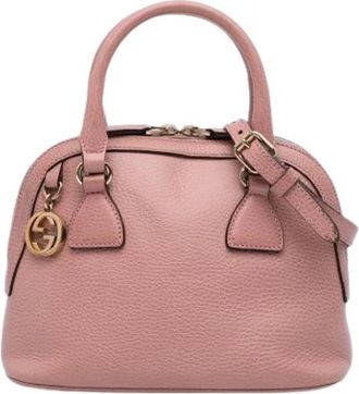 Gucci Pre-owned The Dome Handbag - Dames - Vintage Handtas - Roze - ONE Size - Leer - Vintage