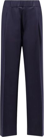 Semicouture Rechte broek - Dames - Straight fit broeken - Blauw - 2XL - Wol - Broeken