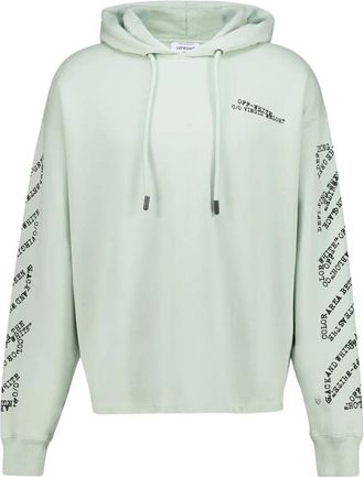 Off-white Type Machine Arrow Katoenen Hoodie - Heren - Hoodies - Groen - XS - Katoen - Hoodies & sweatvesten