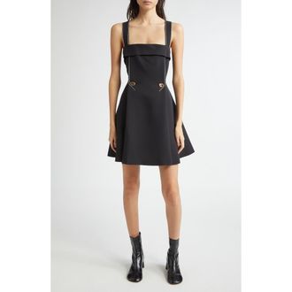 Stine Goya Topstitch Detail Crepe Minidress in Jet Black at Nordstrom Rack, Size Large