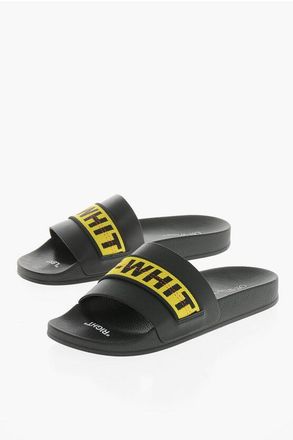 Off-white Rubber Slides with Branded Technical Webbing Strap size 38