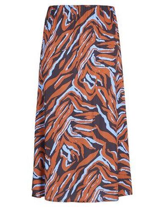 8 by YOOX PRINTED VISCOSE MIDI SKIRT