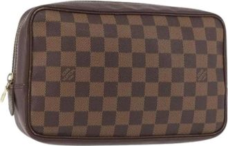 Louis Vuitton Pre-owned Clutches, female, Brown, Size: ONE SIZE Pre-owned Damier Ebene Clutch Bag