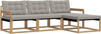 vidaXL Conjunto De Sof&aacute;s De Exterior 4 Uds. Blanco Y Gris Claro Vidaxl