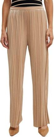 Wishlist Velvet Accordion Pleat Wide Leg Pants in Champagne at Nordstrom Rack, Size Medium