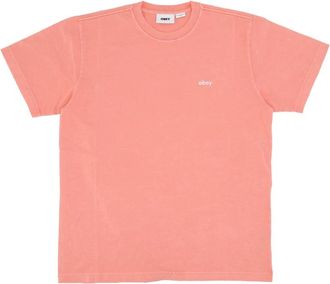 Obey Roze Pigment Tee Heren T-shirt - Heren - T-shirts - Roze - XL - Katoen - Tops