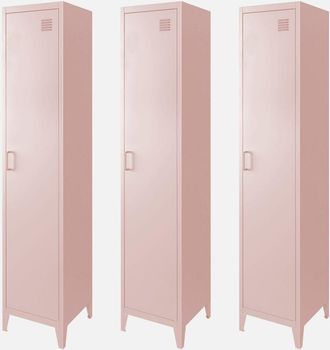 Sweeek Armario Dormitorio Industrial Con 4 Almacenamientos, Set De 3