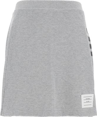 Thom Browne Pleated Milano Stitch Skirt with Signature Grosgrain Tab