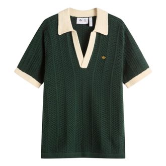 adidas x CLOT by Edison Chen Knit Polo Shirt Asia Sizing Green Night IK2942