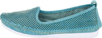 Andrea Conti Slipper ANDREA CONTI, Damen, Gr. 38, blau (aqua), Glattleder, Leder, Schuhe Slipper