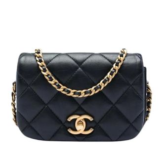 Chanel Pre-owned Quilted Crossbody Bag - Dames - Pre-owned - Zwart - Maat: ONE Size Leer