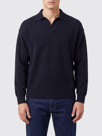 Roberto Collina Polo in maglia di lana merino a maniche lunghe