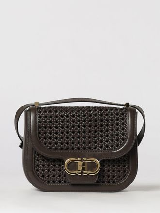 Ferragamo Borsa Gancini in pelle intrecciata