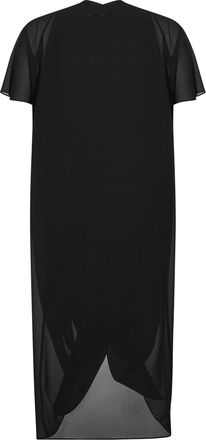 Maison Margiela Womens Black Georgette Asymmetric Draped Dress Polyester