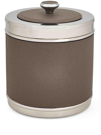 Giobagnara Ocean leather ice bucket - unisex - CALFSKIN/Steel/Chrome - One Size - Brown