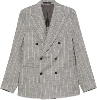 Tagliatore Jassen, Heren, Grijs, M, Double-Breasted Jacket