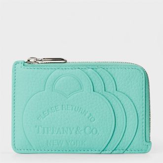 Tiffany & Co. Womens Accessories Zip Card Case with Key Ring in Tif Blue - One Size