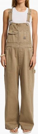 Denimist Slouch Bib Overall In Worn Khaki