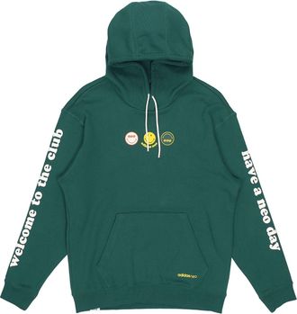 adidas Mens adidas neo x SMILEY Crossover Alphabet Printing Sports Pullover Green H45519