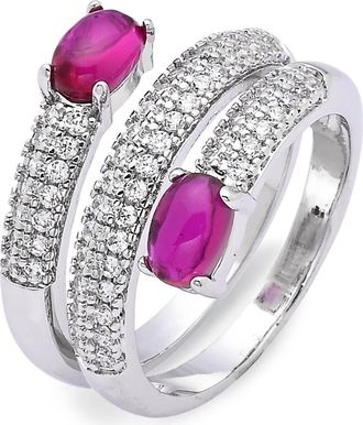 Eye Candy Los Angeles Cubic Zirconia Faux Wrap Ring in Silver at Nordstrom Rack