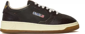 Autry Mustang Medalist Low Suede Crocodile-Print Sneakers