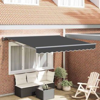 vidaXL Toldo Retr&aacute;ctil Manual Antracita 300x250 Cm Tela Vidaxl