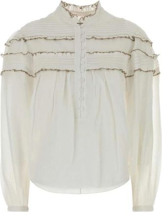 Isabel Marant Overhemden, Dames, Wit, XS, Camicetta Doane met ruches