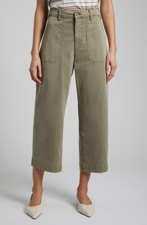 Frame Denim The Ranger Crop Wide Leg Utility Pants in Thyme at Nordstrom, Size 24