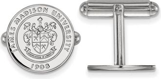 Diamond2Deal Sterling Silver Rhodium-plated James Madison University Crest Cuff Links