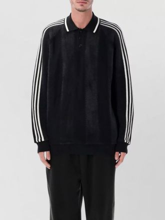 adidas knit jersey polo shirt three stripes