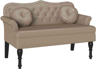 vidaXL Chesterfield Bench Cappuccino 120.5 x 65 x 75 cm Faux Leather vidaXL