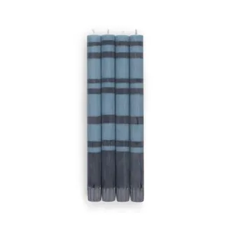 British Colour Standard Striped Dinner Candles - Set of 4 in Pompadour/indigo at Nordstrom
