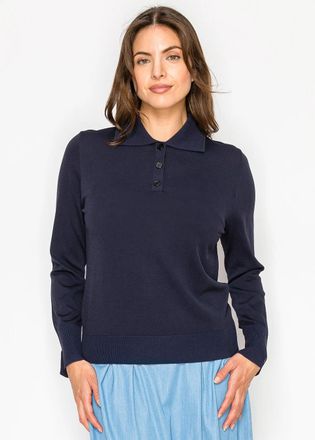YAL New York Everyday Navy Polo Sweater