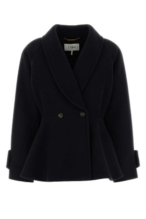 Chlo&eacute; Black Wool Blend Coat