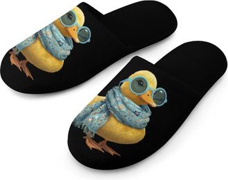 Generic Duck Print Mens Slippers Warm Non-Slip Houes Shose Spa Slipper for Home Bedroom