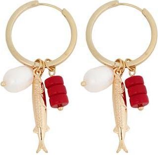 Panacea Fish Charm Hoop Earrings in Red at Nordstrom Rack