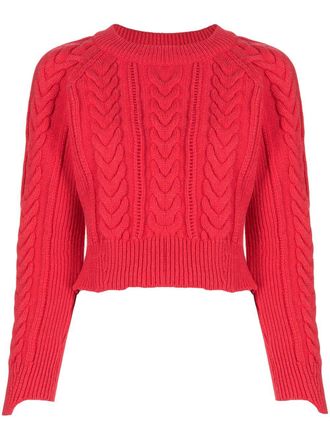 Alexander McQueen cable-knit fitted jumper - women - Wool - S - Red