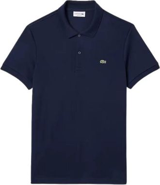 Lacoste Polo met Korte Mouwen en 2 Knopen - Heren - Polos - Blauw - M - Tops