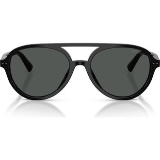 Jimmy Choo London 55mm Pilot Sunglasses in Black /Dark Grey at Nordstrom