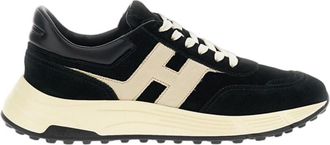 Hogan Black Nubuck Leather Hyperlight Sneakers