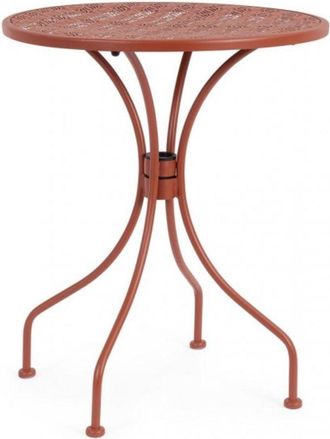 Konte Design Mesa de acero rojo oscuro ø60 cm