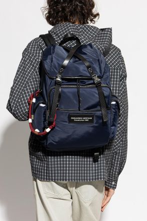 Dsquared2 Backpack With Logo, Mens, Navy Blue