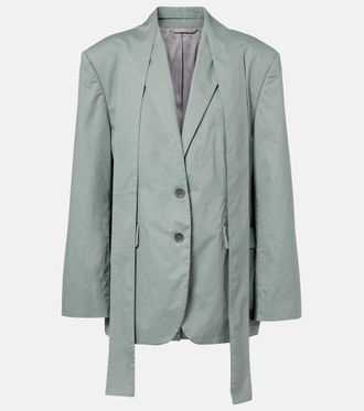 Acne Studios Scarf-detail oversized cotton twill blazer
