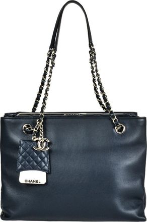 Chanel Navy Leather Tote Bag (Pre-Owned)