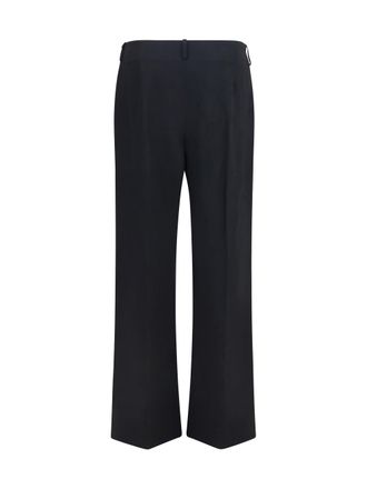 Khaite Womens Grenare Pants Black Polyester; Linen Trousers