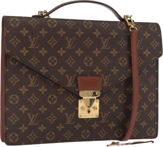 Louis Vuitton Monceau Handbag Monogram Canvas Brown Canvas Handbag (Pre-Owned)
