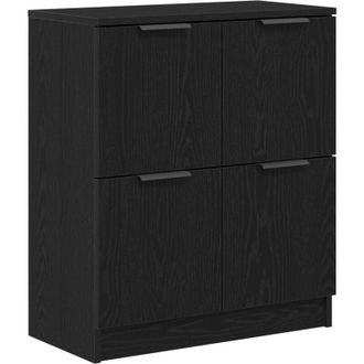 vidaXL Vidaxl - Vitrina Negro 60 X 30 X 70 Cm Madera Contrachapada